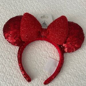 NWT Disney Sparkling Red Minnie Mouse Sequin Headband